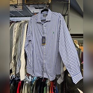 Polo by Ralph Lauren Navy and White Checkered Shirt. Size XL. Brand New With Tag